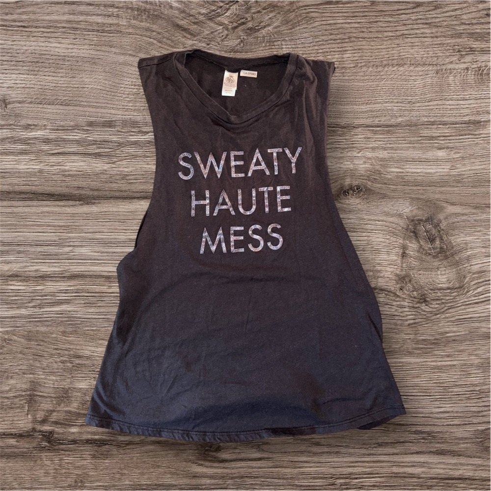 Black Graphic fitness tank top